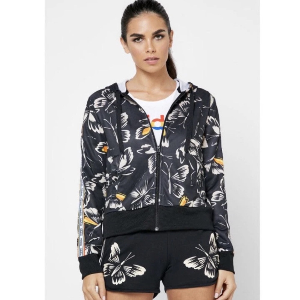 Adidas Farm Rio Track Jacket Women smallBlack Butterfly Athleisure Y2K